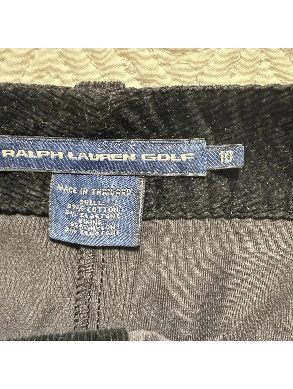 RALPH LAUREN GOLF SZ 10 Black Corduroy Skirt with Shorts underneath Quiet Luxury